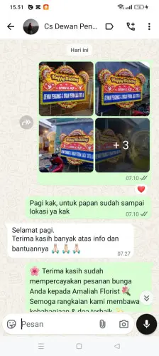 Testimonial Papan Bunga Pernikahan cangkuang kulon