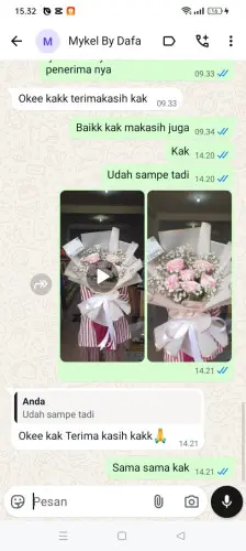Testimonial Buket Bunga cangkuang kulon